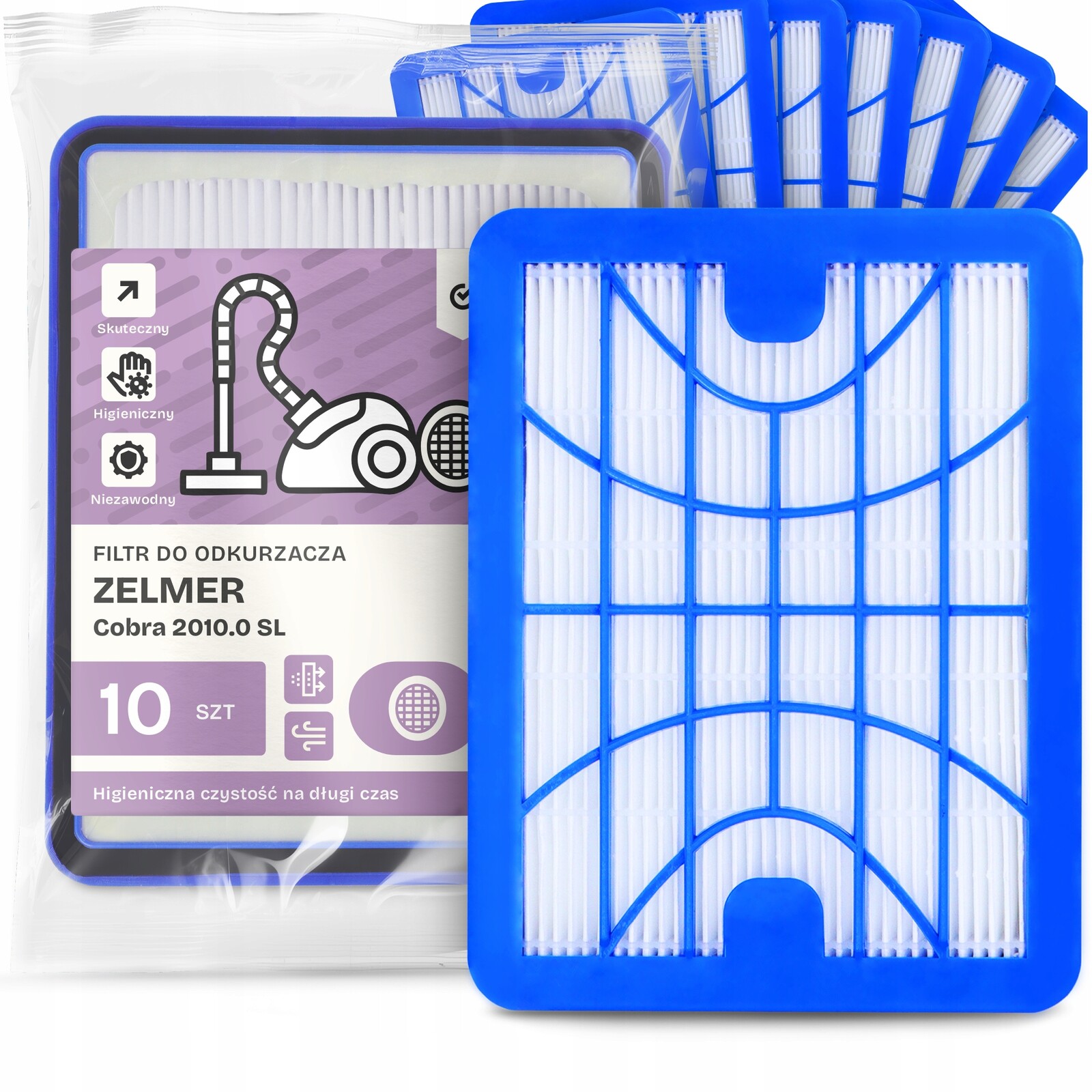 10 x Vzduchový Filtr Pro Vysavač Zelmer Cobra 2010.0 Sl Hepa Výkonný Em-w