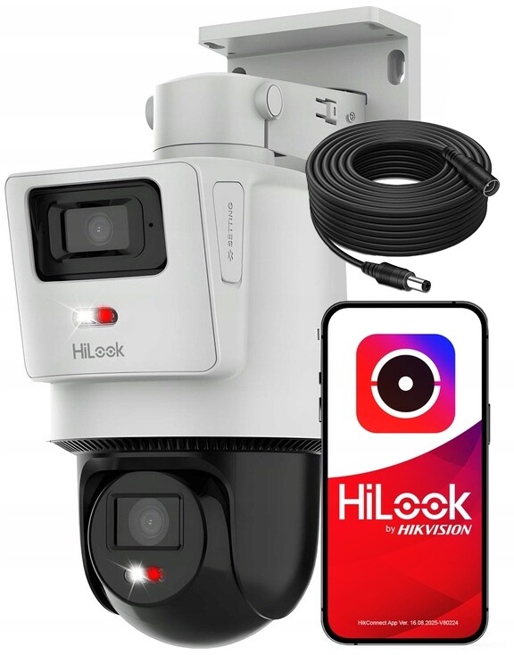 Otočná Ip kamera Dualna 2x 4MPx Dualna TandemVu PTZ-D4 Audio kabel 10 m