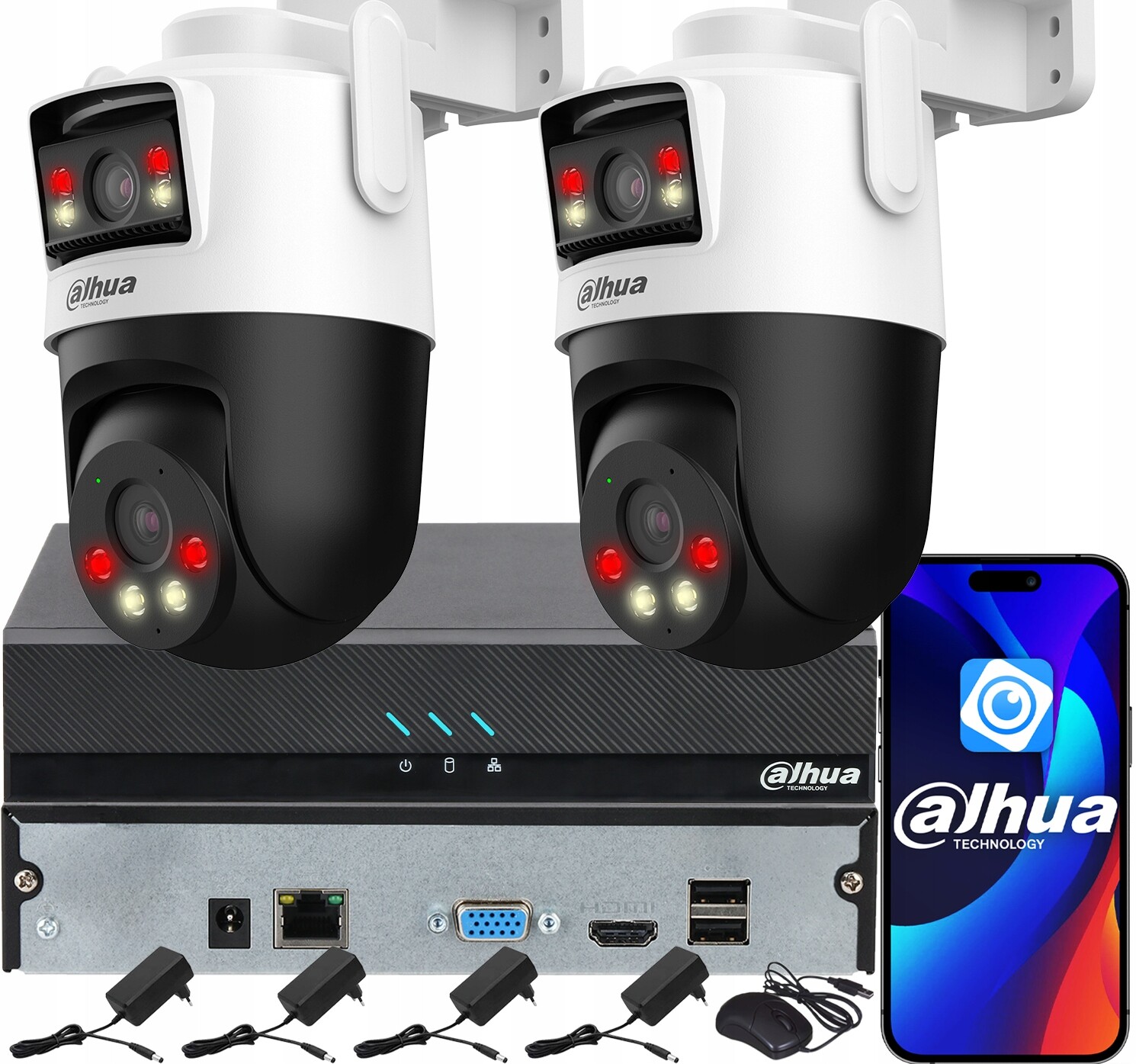 Monitorovací sada Dahua pro 2 kamery 5MPx P5D-5F-PV Smart Dual Light Audio