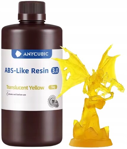 Uv pryskyřice Anycubic ABS-Like 3.0 Transparent Yellow Žlutá 1 kg pro 3D tiskárnu