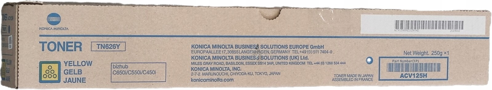 Toner Konica Minolta TN-626Y ACV125H, originální, 1 ks Konica Minolta bizhub C450i, C550i, C650i, C451i, C551i, C651i