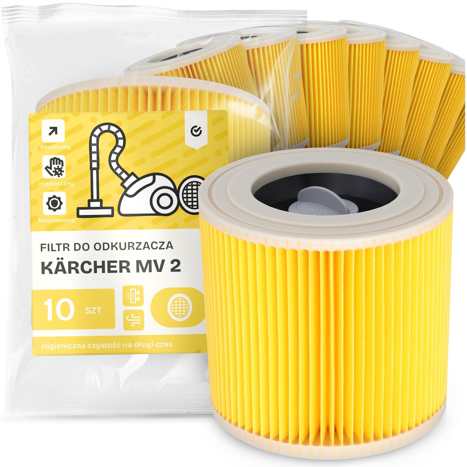 10 x Filtr Pro Vysavač Kärcher MV 2 Vzduch Výkonný Náhradník Em-w