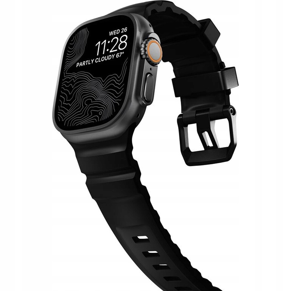 Řemínek Nomad Rocky Point Band pro Apple Watch 10 Ultra 46mm 49mm, karbonově černý