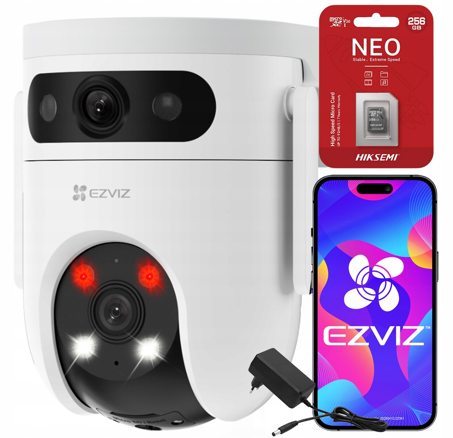 Otočná WiFi kamera 10Mpx Dual Lens H9C (5MP 5MP) Ezviz 256GB Sd karta