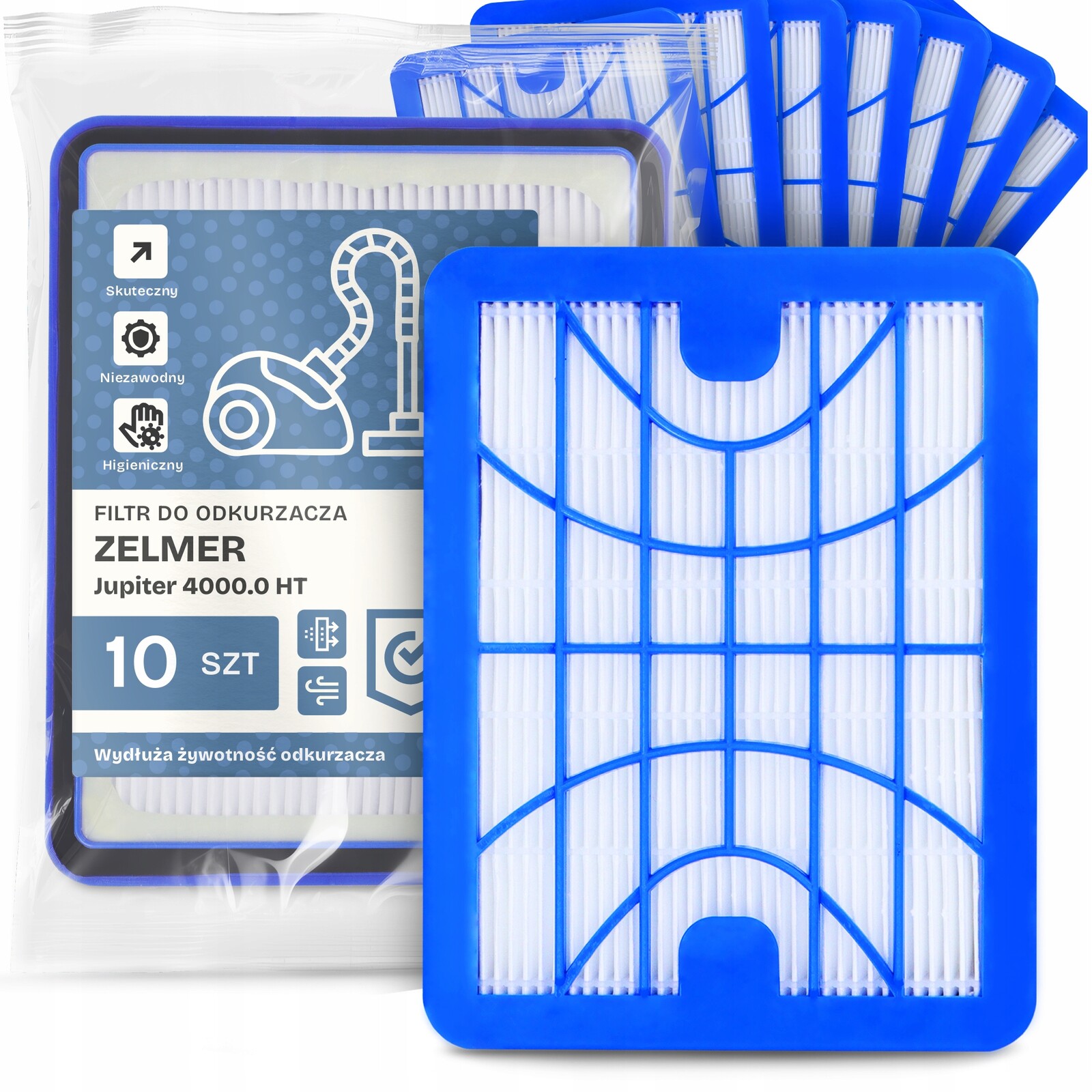 10x Vzduchový Filtr Pro Vysavač Zelmer Jupiter 4000.0 Ht Hepa H13 Em-w