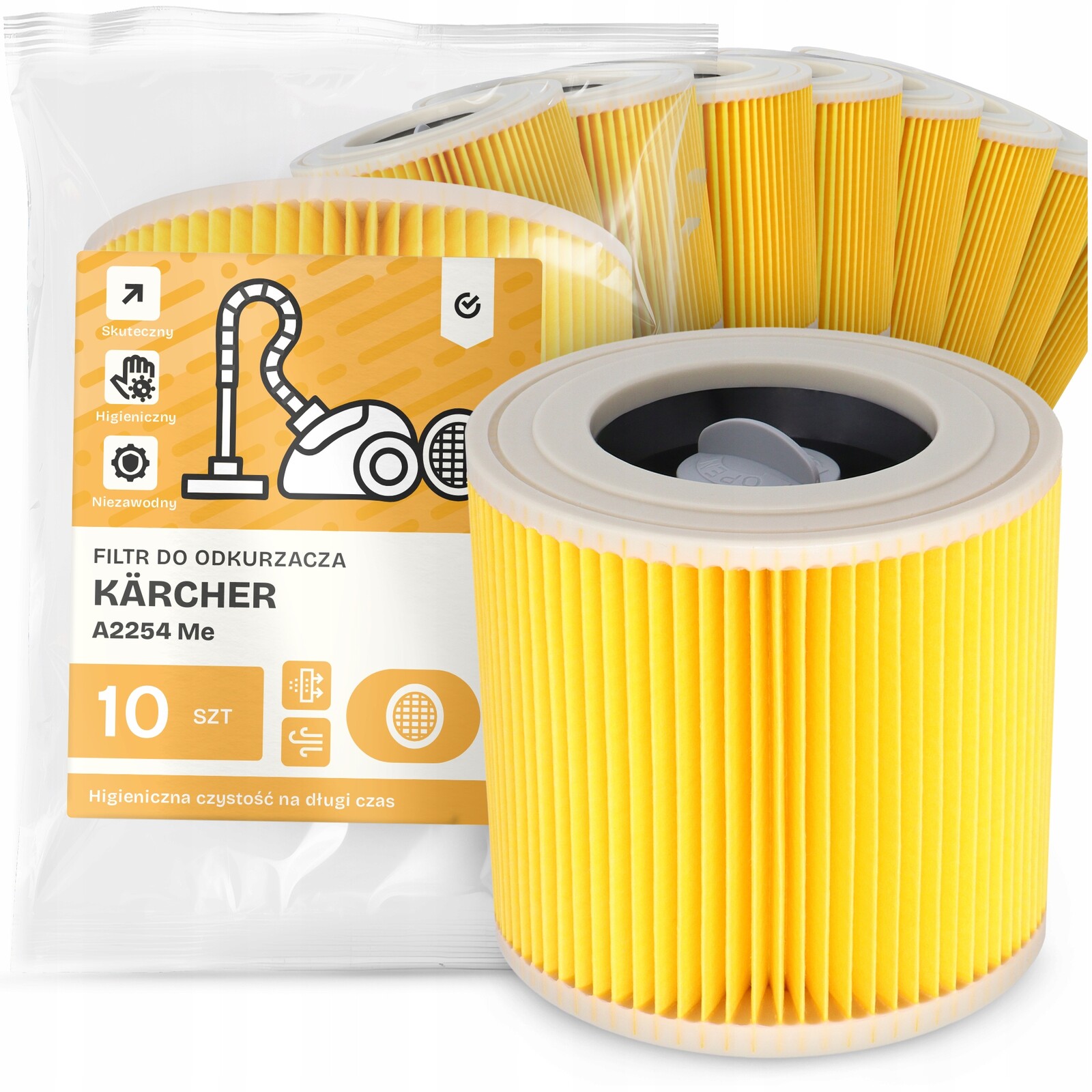 10 x Filtr Pro Vysavač Kärcher A2254 Me Vzduch Výkonný Náhradník Em-w