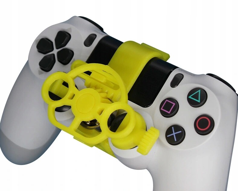 Mini volant mini racing wheel, krytka na pad PS4 P4 Pro Slim Limonová