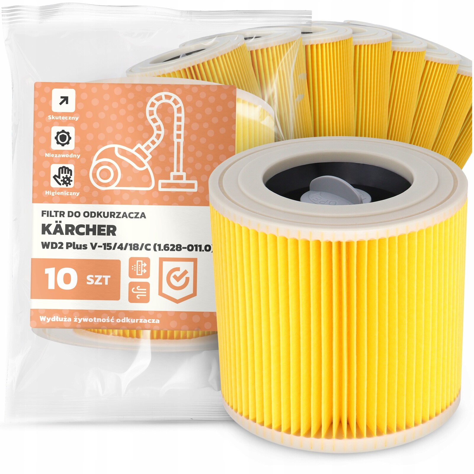 10x Filtr Pro Vysavač Kärcher WD2 Plus V-15/4/18/C (1.628-011.0) Em-w