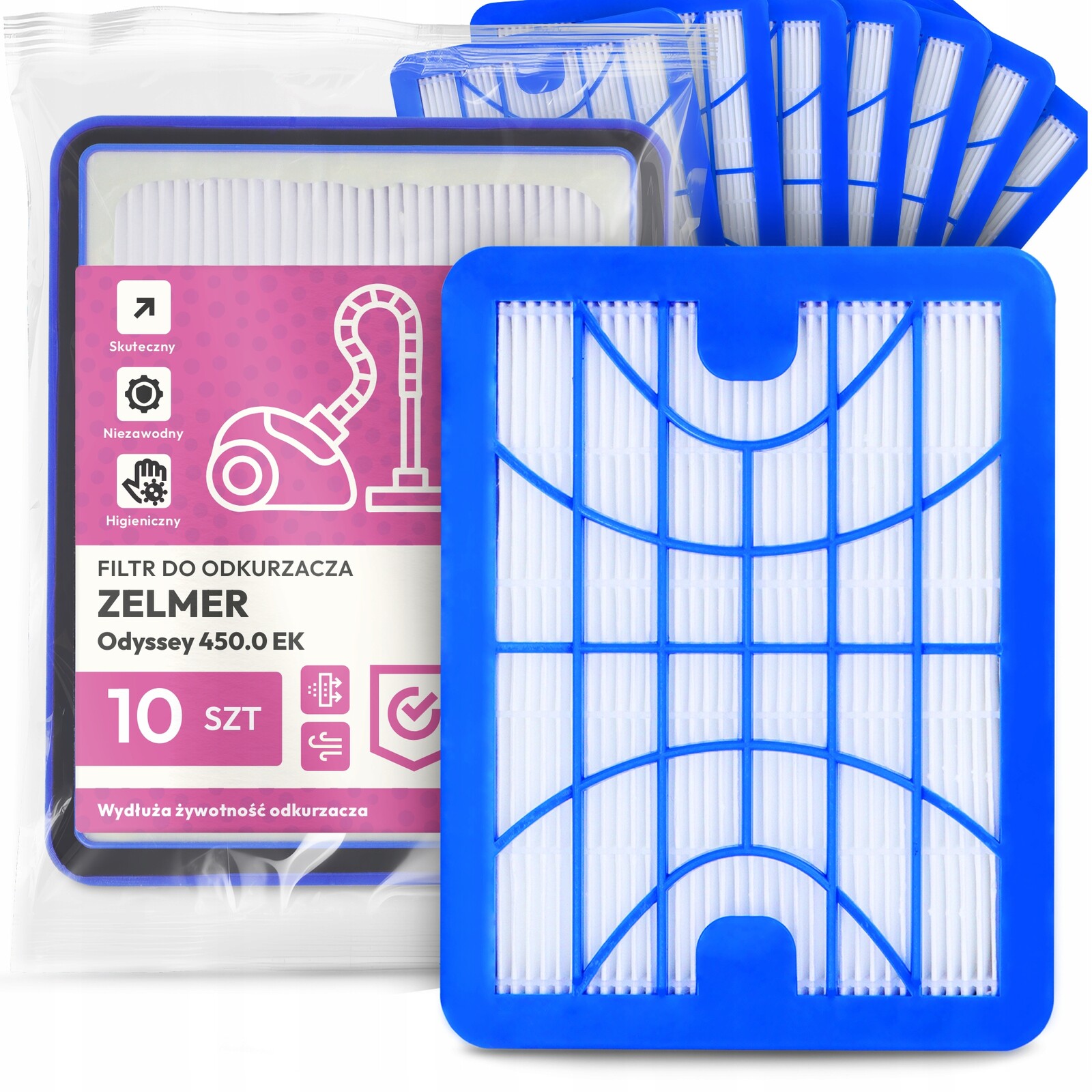 10 x Vzduchový Filtr Pro Vysavač Zelmer Odyssey 450.0 Ek Hepa Výkonný Em-w