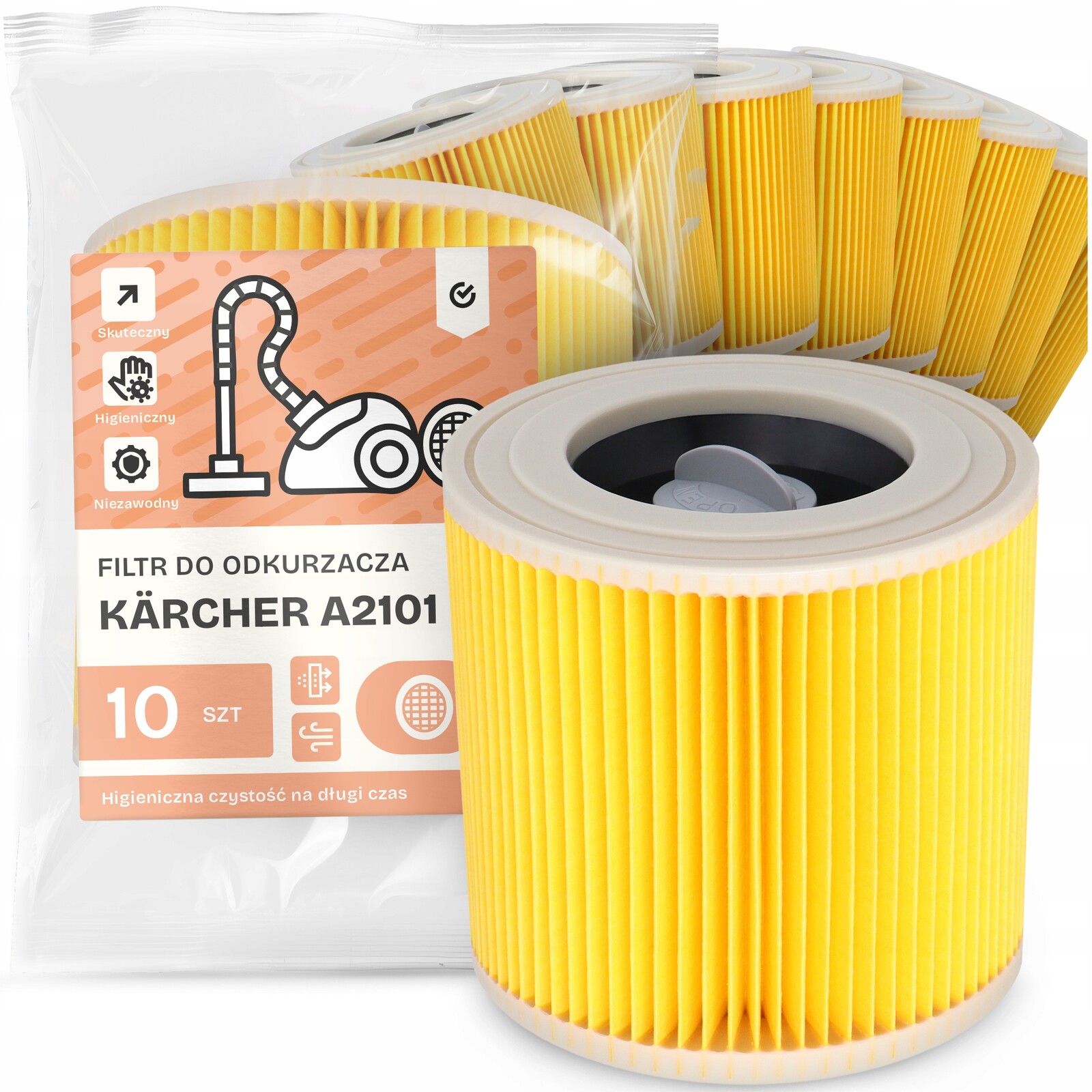 10 x Filtr Pro Vysavač Kärcher A2101 Vzduch Výkonný Náhradník Em-w