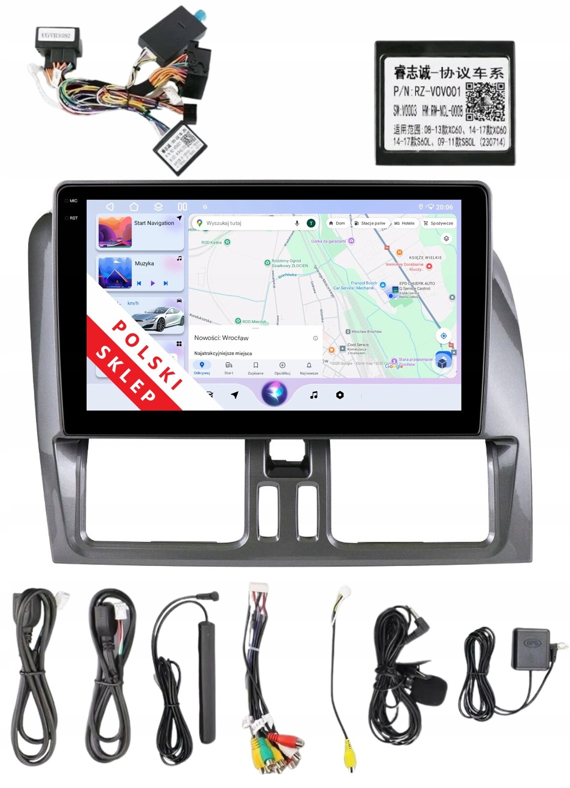 Rádio 2DIN Navigace Android Volvo XC60 1 4/64GB Dsp Carplay Lte