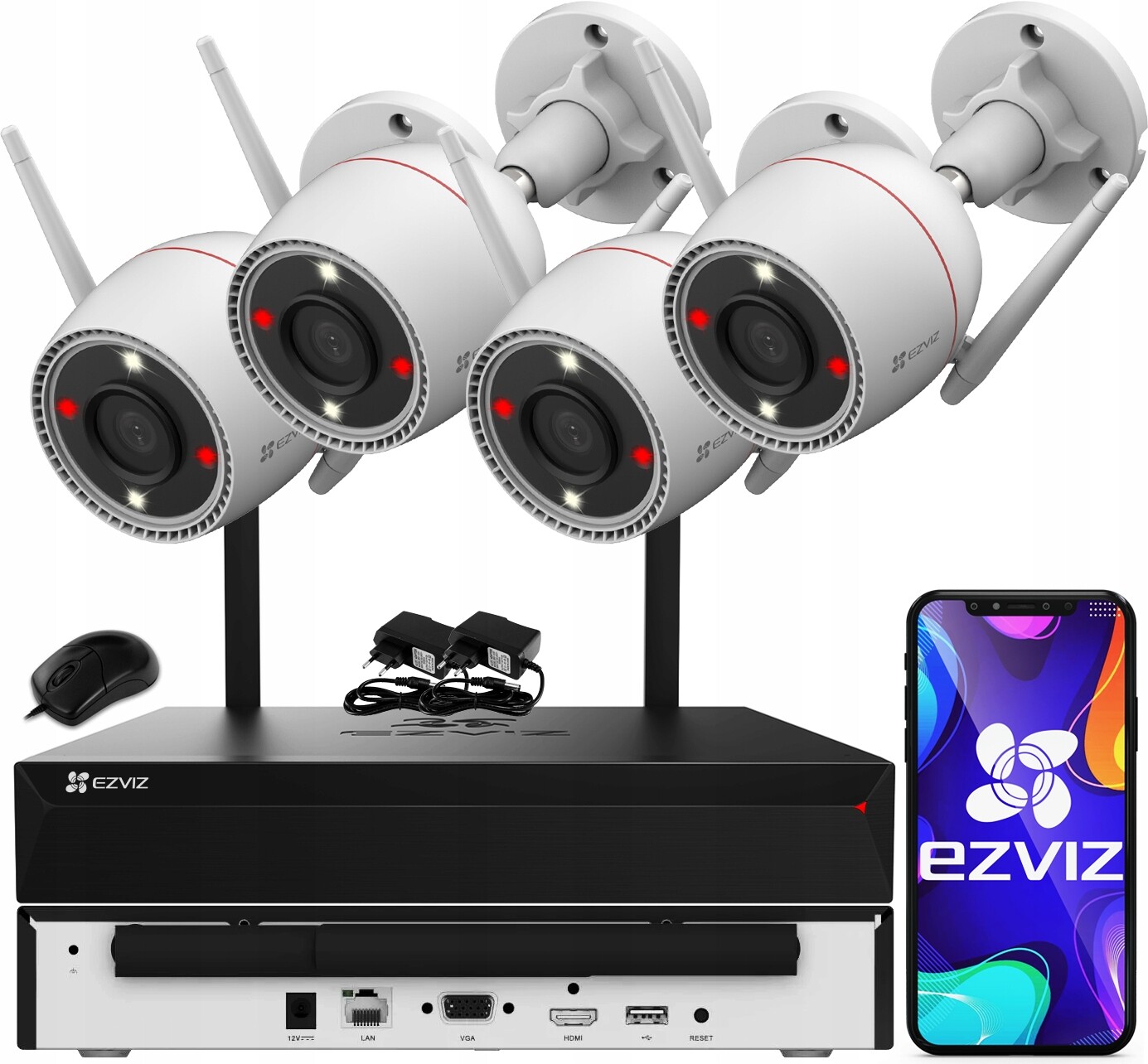 Monitorovací sada WiFi 4 Kamery 5Mpx Venkovní WiFi rekordér 8ch