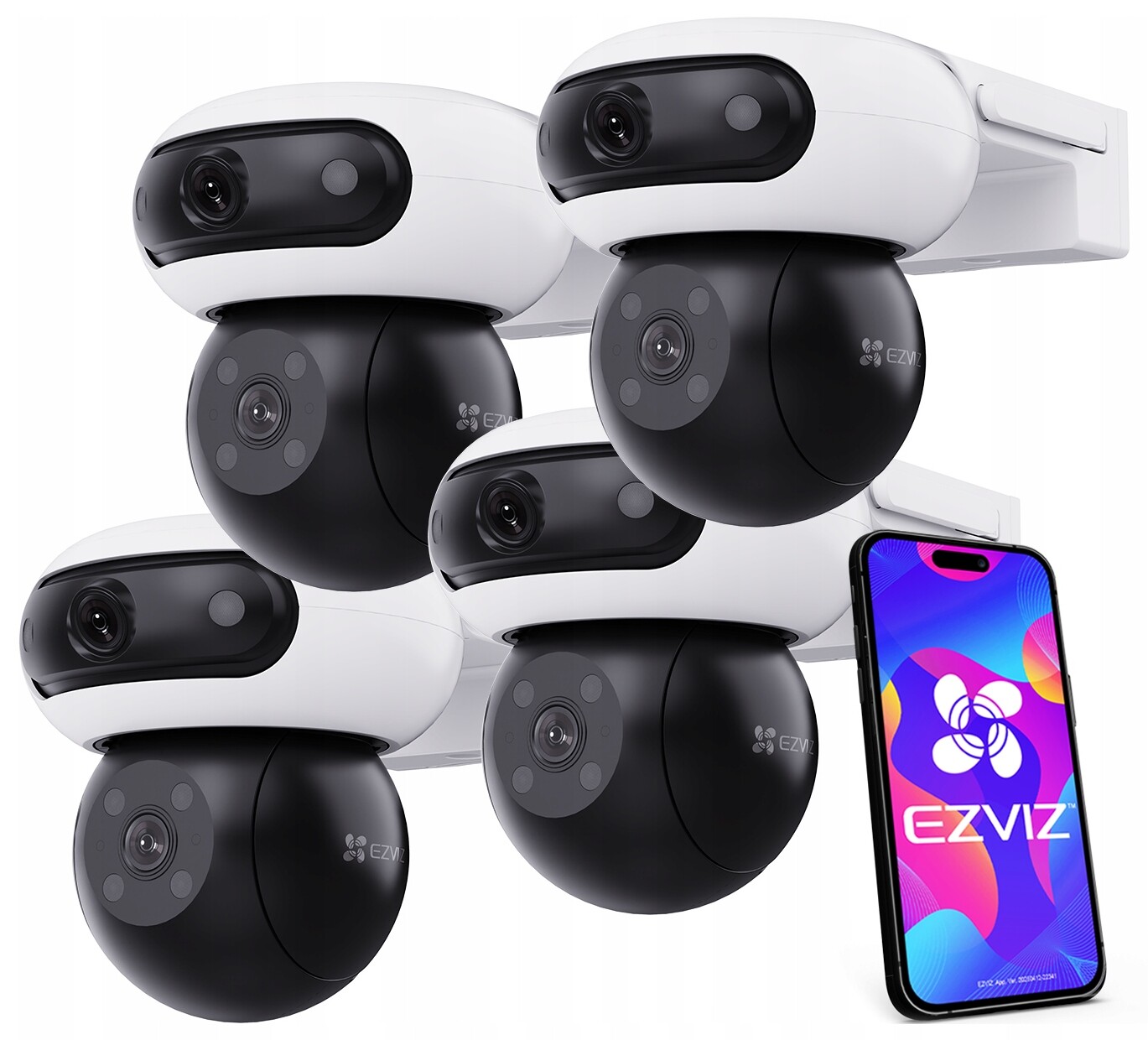 Čtyři kamery Ezviz 2K+ C90 Dual Mikrofon Reproduktor Autotracking 4Pack