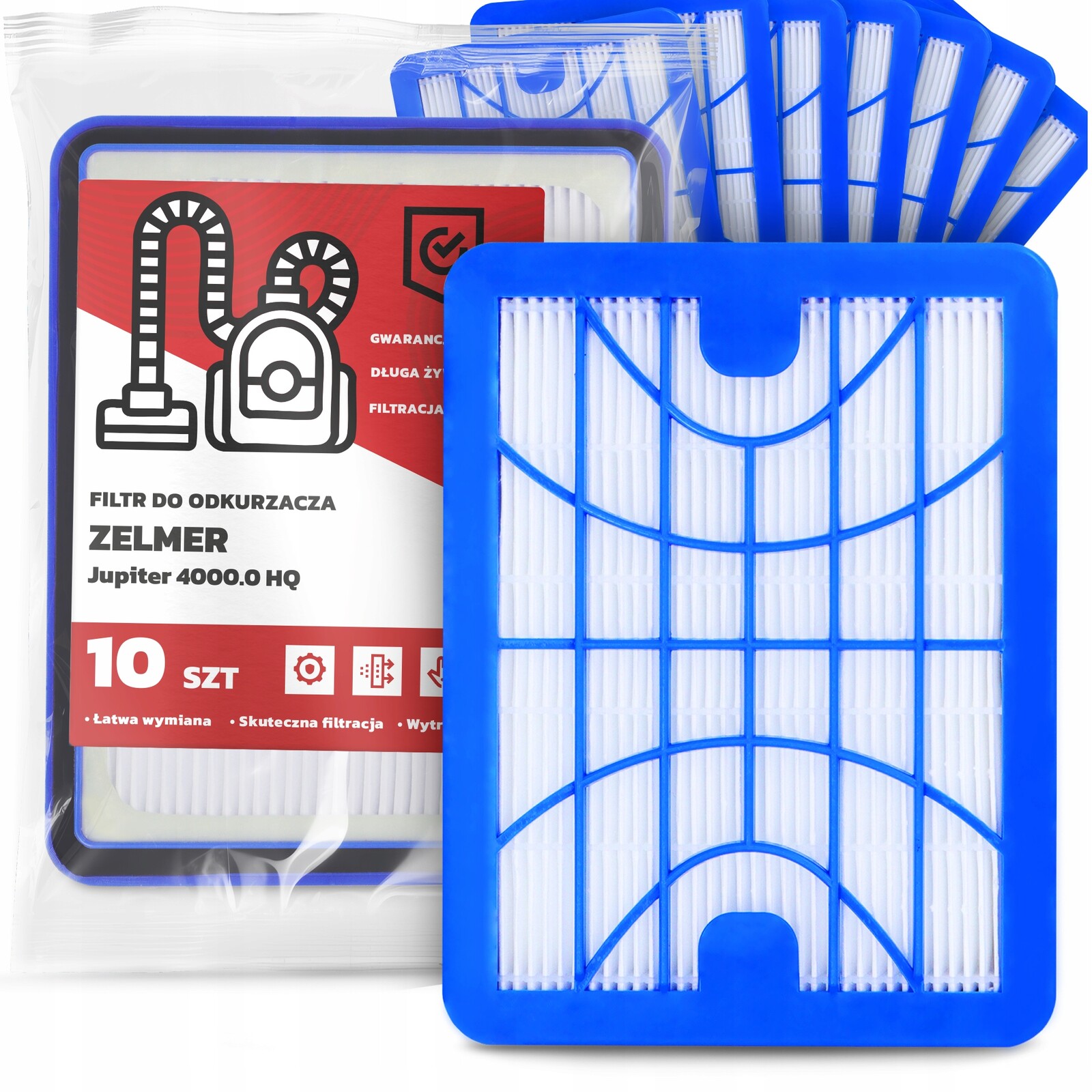 10 x Vzduchový Filtr Pro Vysavač Zelmer Jupiter 4000.0 Hq Hepa H13 Em-w