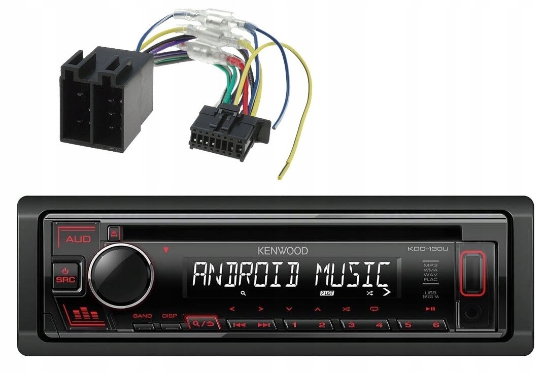 Autorádio CD MP3 Usb 4x50W červené) Kenwood KDC-130UR