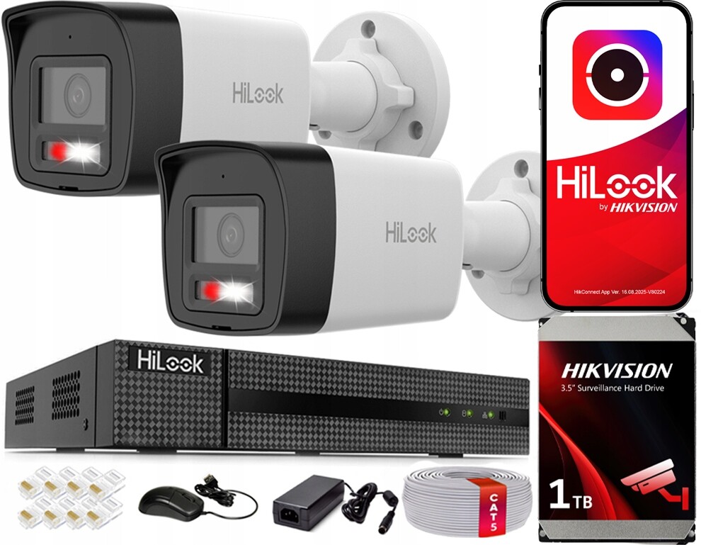 Ip monitorovací sada Hilook by Hikvision 2x IPC-B140HA-LUC 4MPX PoE Hybrid