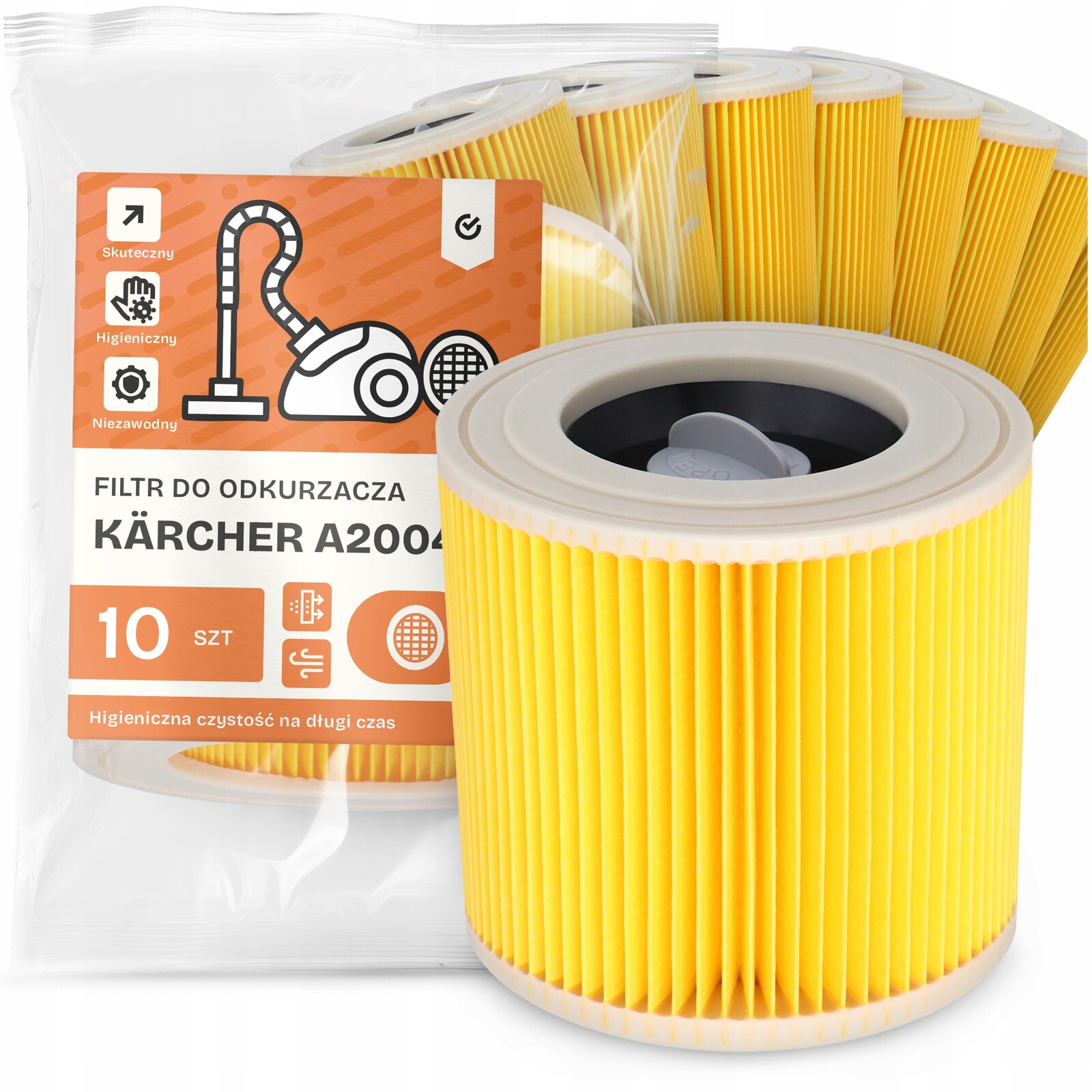 10 x Filtr Pro Vysavač Kärcher A2004 Vzduch Výkonný Náhradník Em-w