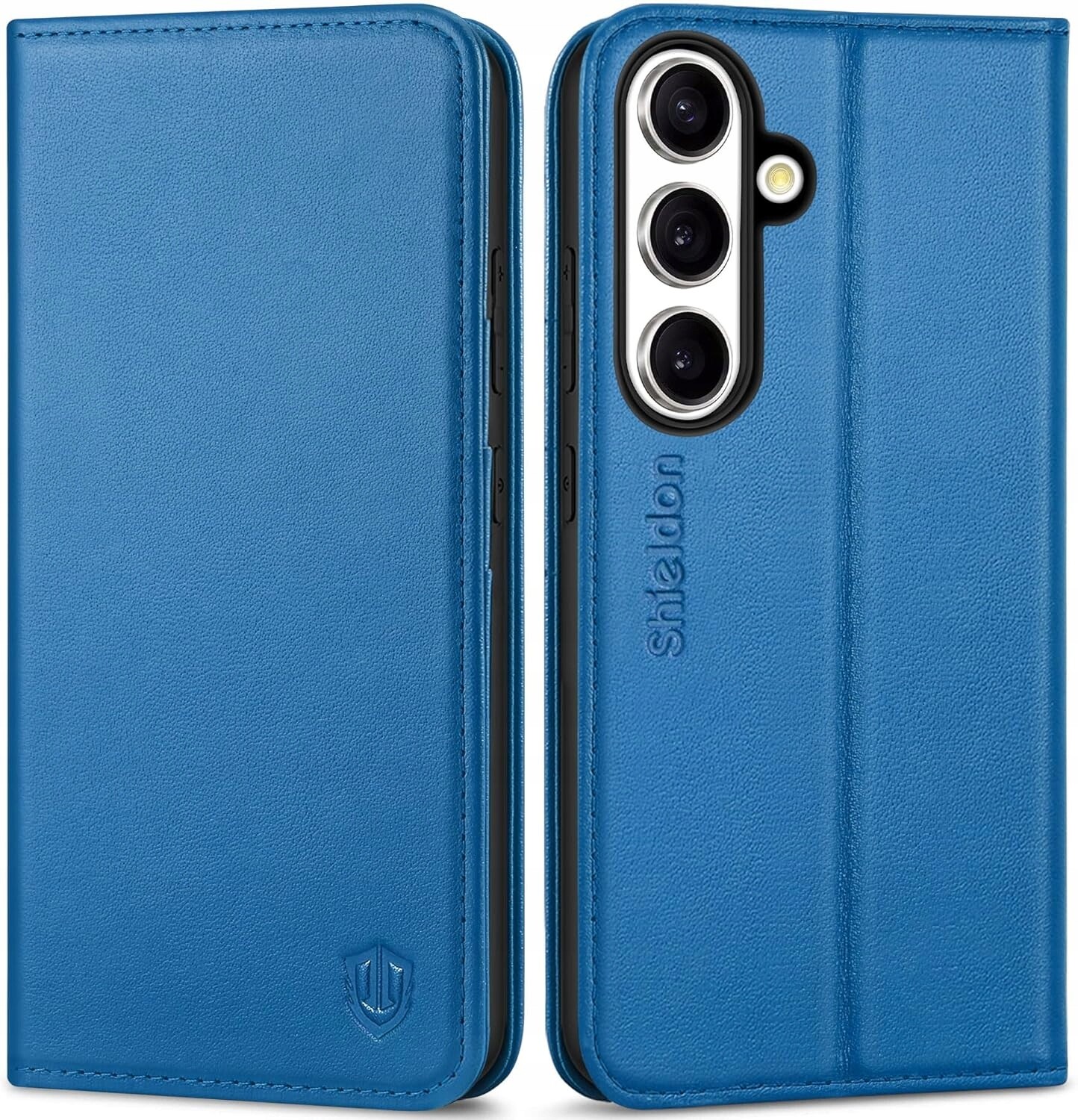 Shieldon přírodní pouzdro pro Samsung Galaxy S25 S24 peněženka Modrá
