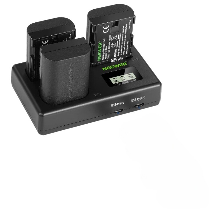 Akumulátory s nabíječkou Sada Canon R5 R6 R7 LP-E6NH 3-Pak Usb nabíječka