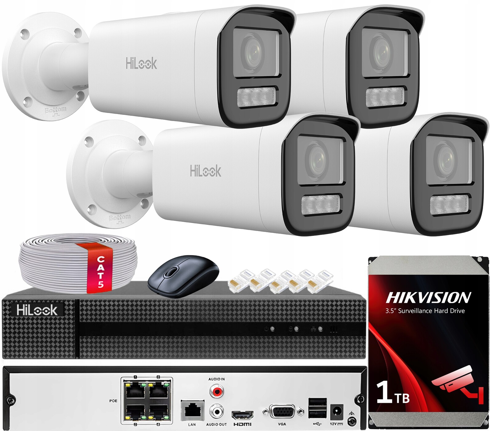 Sada Kamer Pro Monitorování 6MPx 4x Kamera Hilook By Hikvision PoE MotoZoom