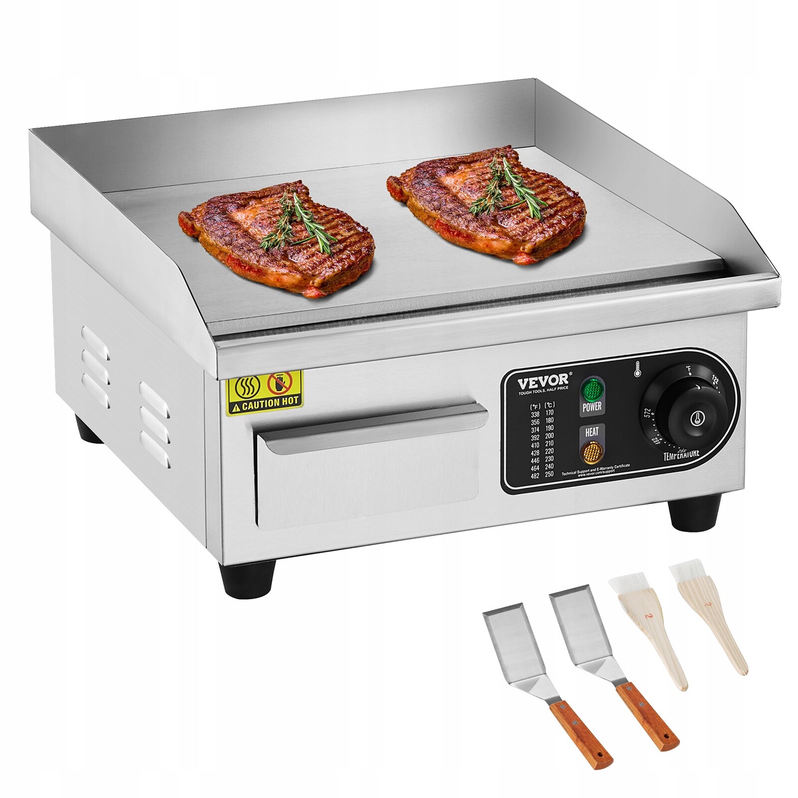 Elektrický gril Barbecue Vevor HT-818B stříbrný/šedý 2000 W