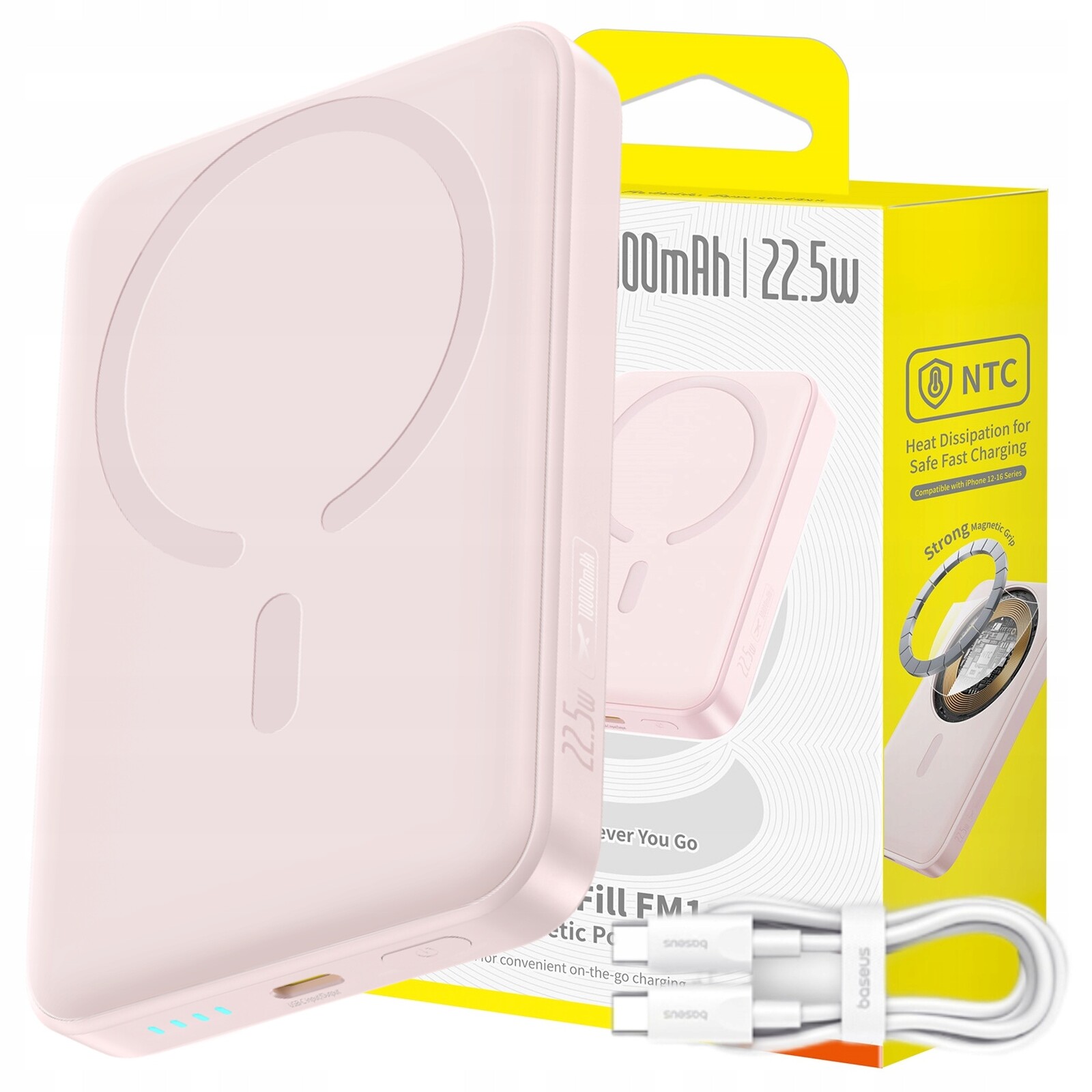 Baseus Rychlá Power Banka Indukční Nabíjení 10000MAH Pd 22.5W Usb-c Qc