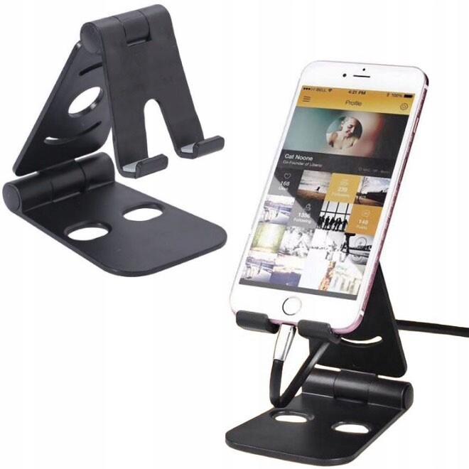 Stojánek Na Telefon Pod Smartphone Skládací Tablet Držák Cerny Podstavec