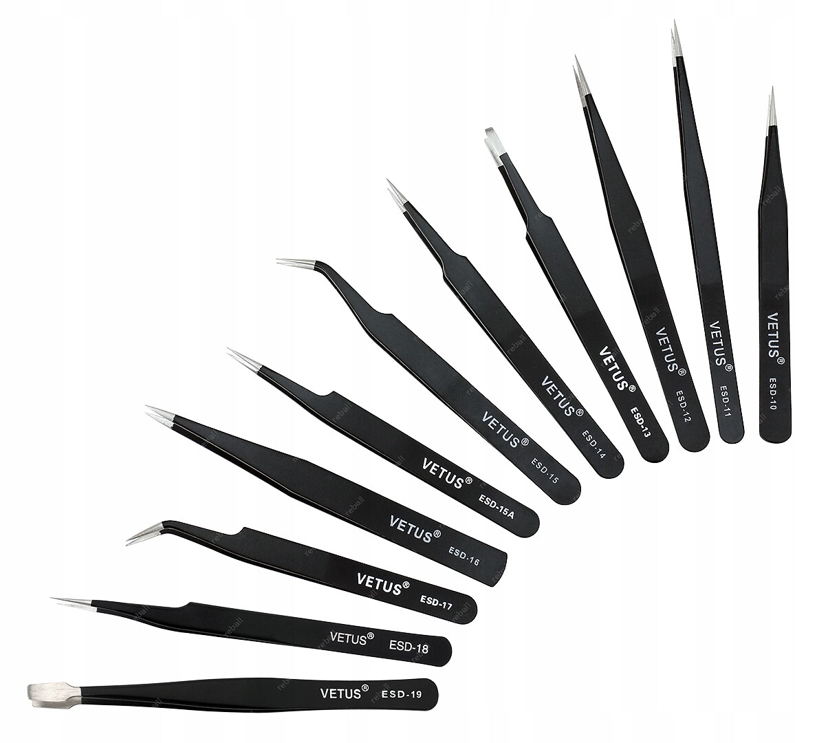 11x Přesná Pinzeta Kovová Pinzeta Pinzeta Na Obočí A Řasy Vetus