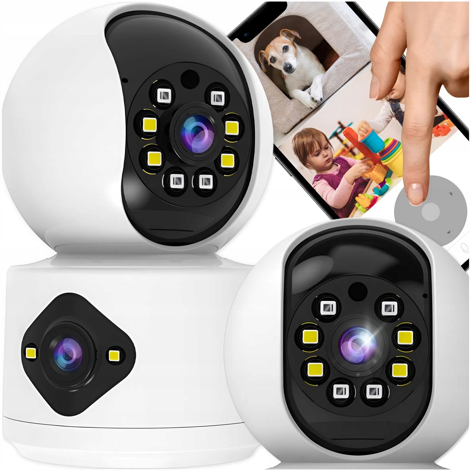 Otočná Kamera Wifi Ip Dva Vnitřní Objektivy Elektronická Chůvička