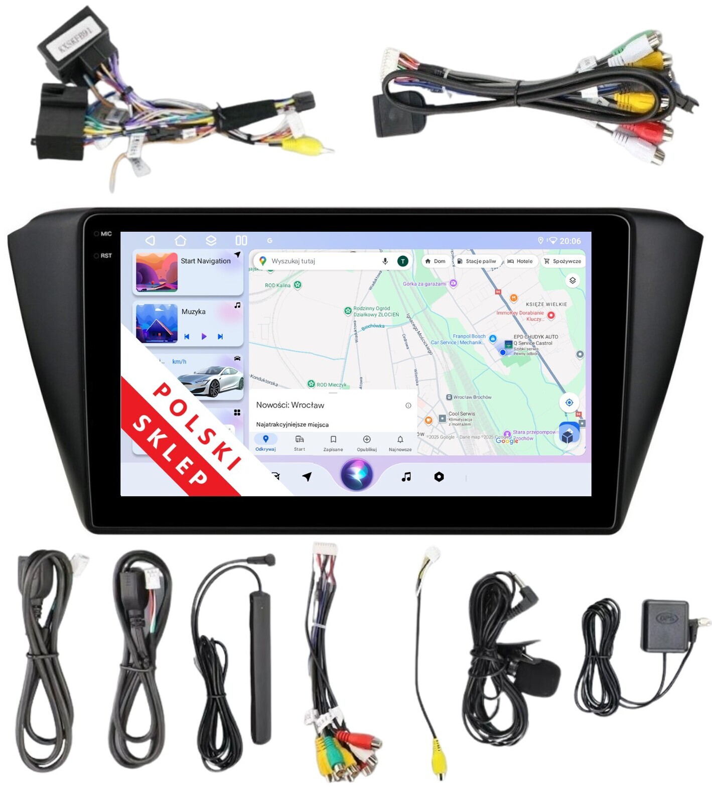 Rádio 2DIN Navigace Android Skoda Fabia 3 6/128 Gb Dsp Lte Carplay