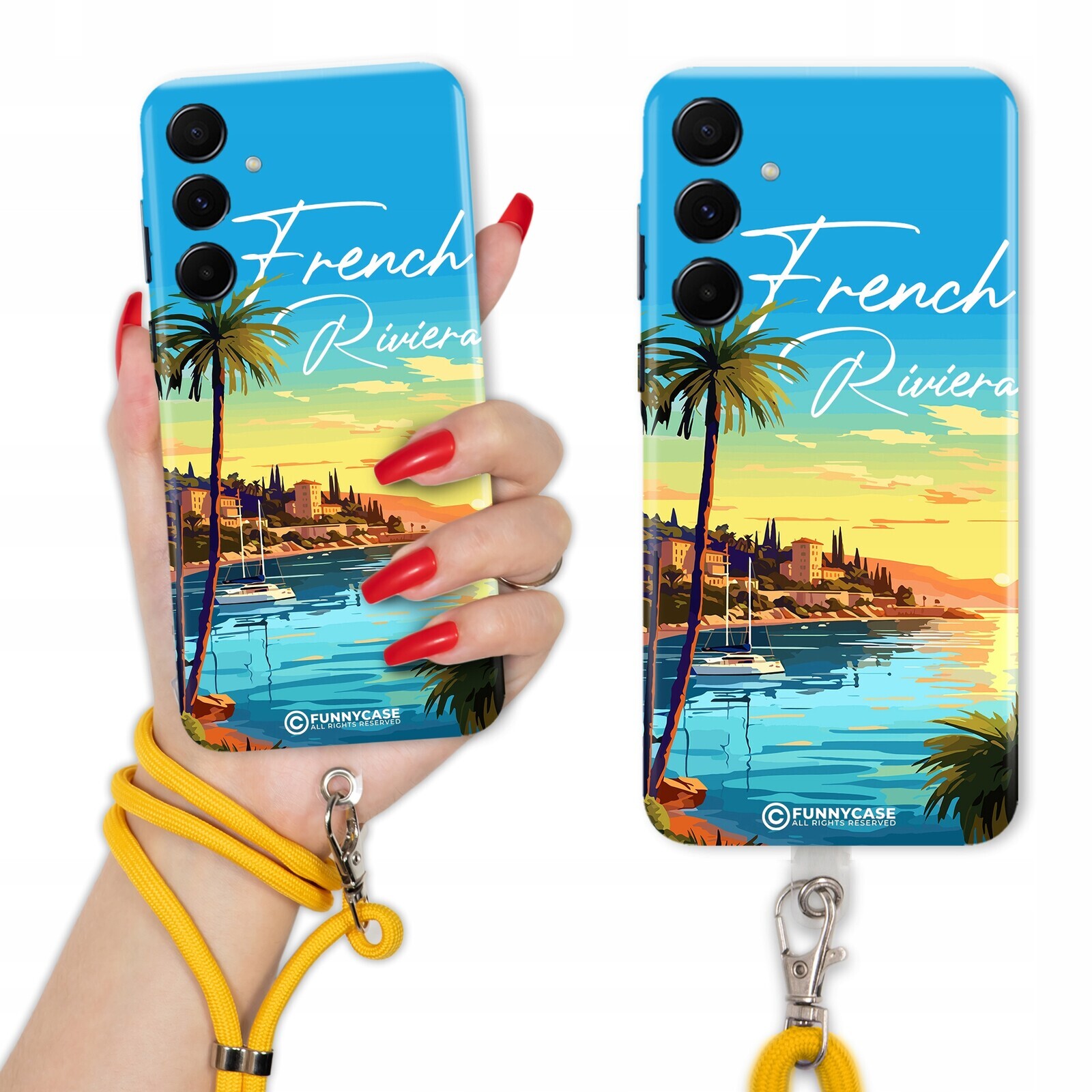 Pouzdro Pro Samsung A55 5G S Provázkem French Riviera Žlutá