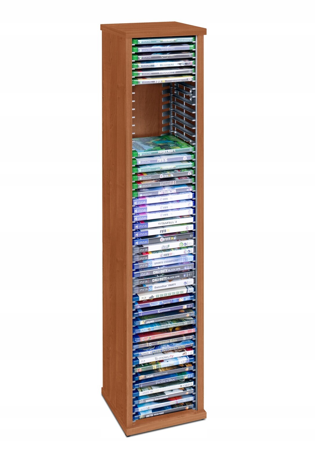 Stojan na disky PS3 PS4 PS5 Xbox One filmy Blu-ray 45 desek regál Olcha Box