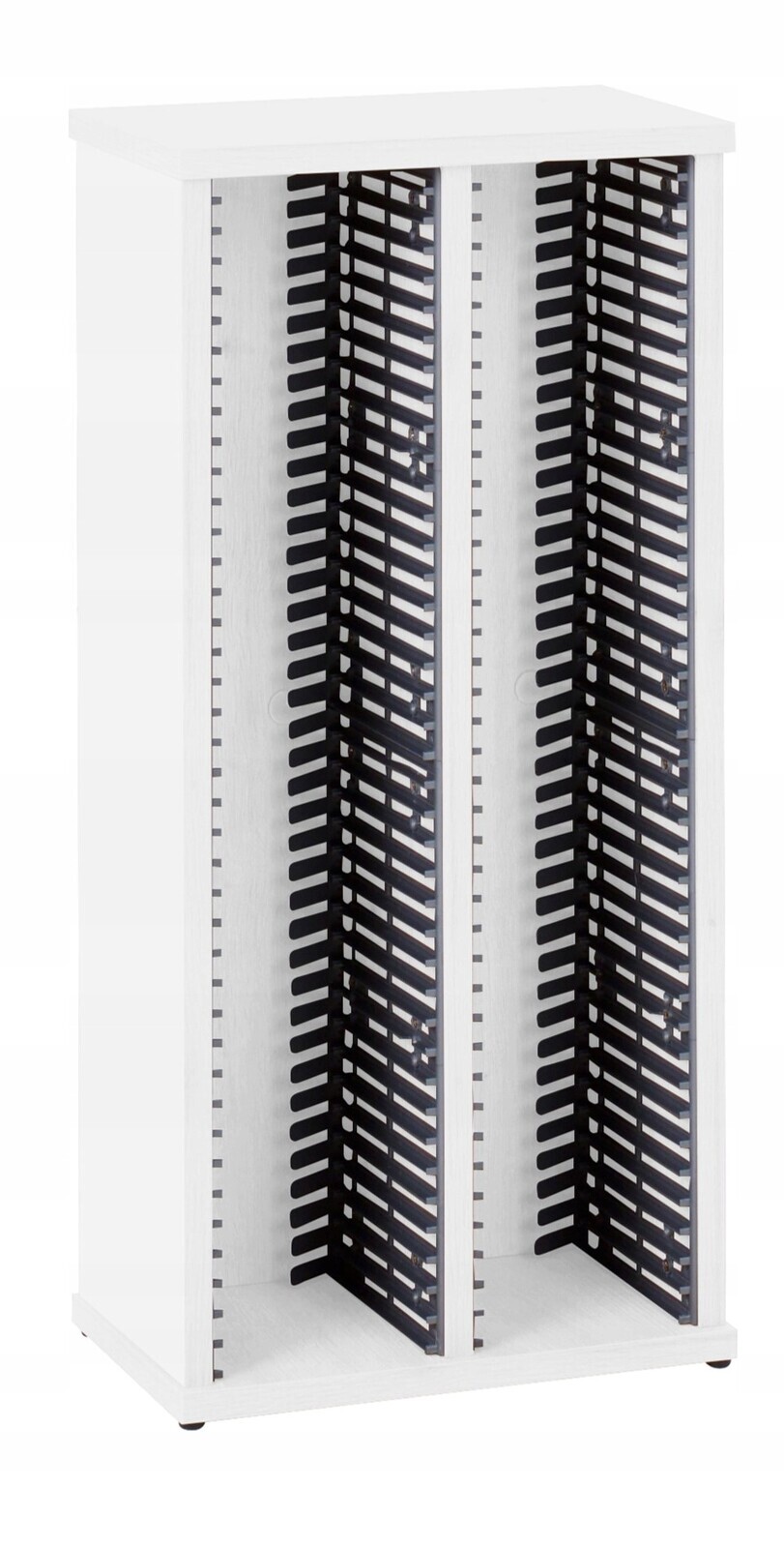 Kontejner na CD stojan regál police 80 CD audio dvojitý bílý Skládací