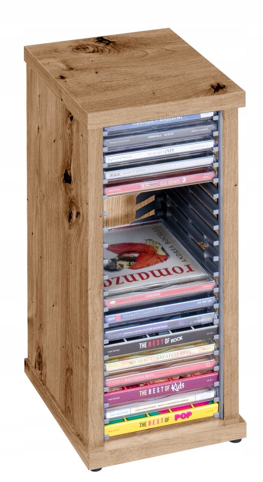 Regál kontejner stojan na CD 20 CD dub artisan složená police CD organizér