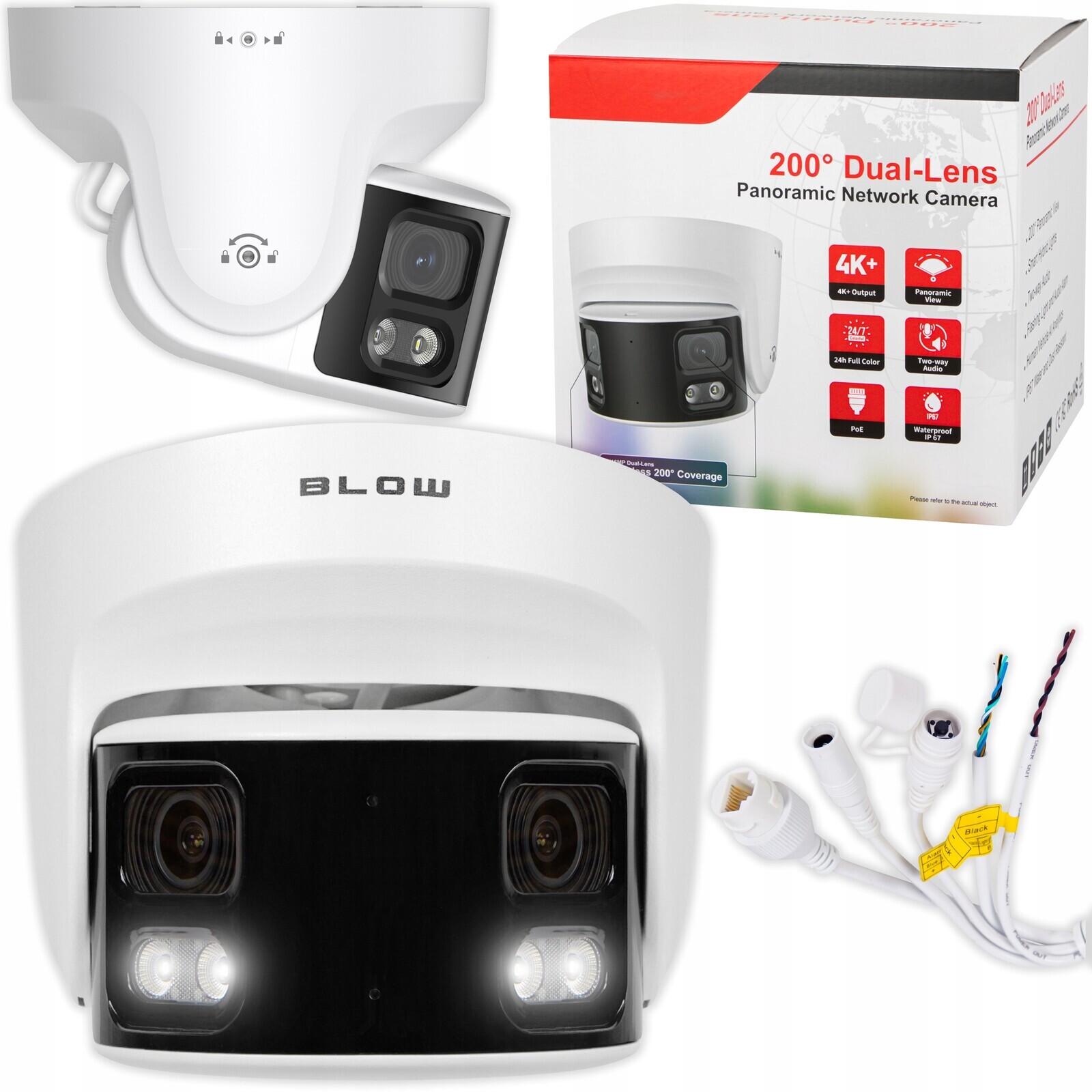 Ip Kamera Poe 8MP Kopulová DualLens Široký Úhel Ir 50 m Ai 2 Objektivy IP67