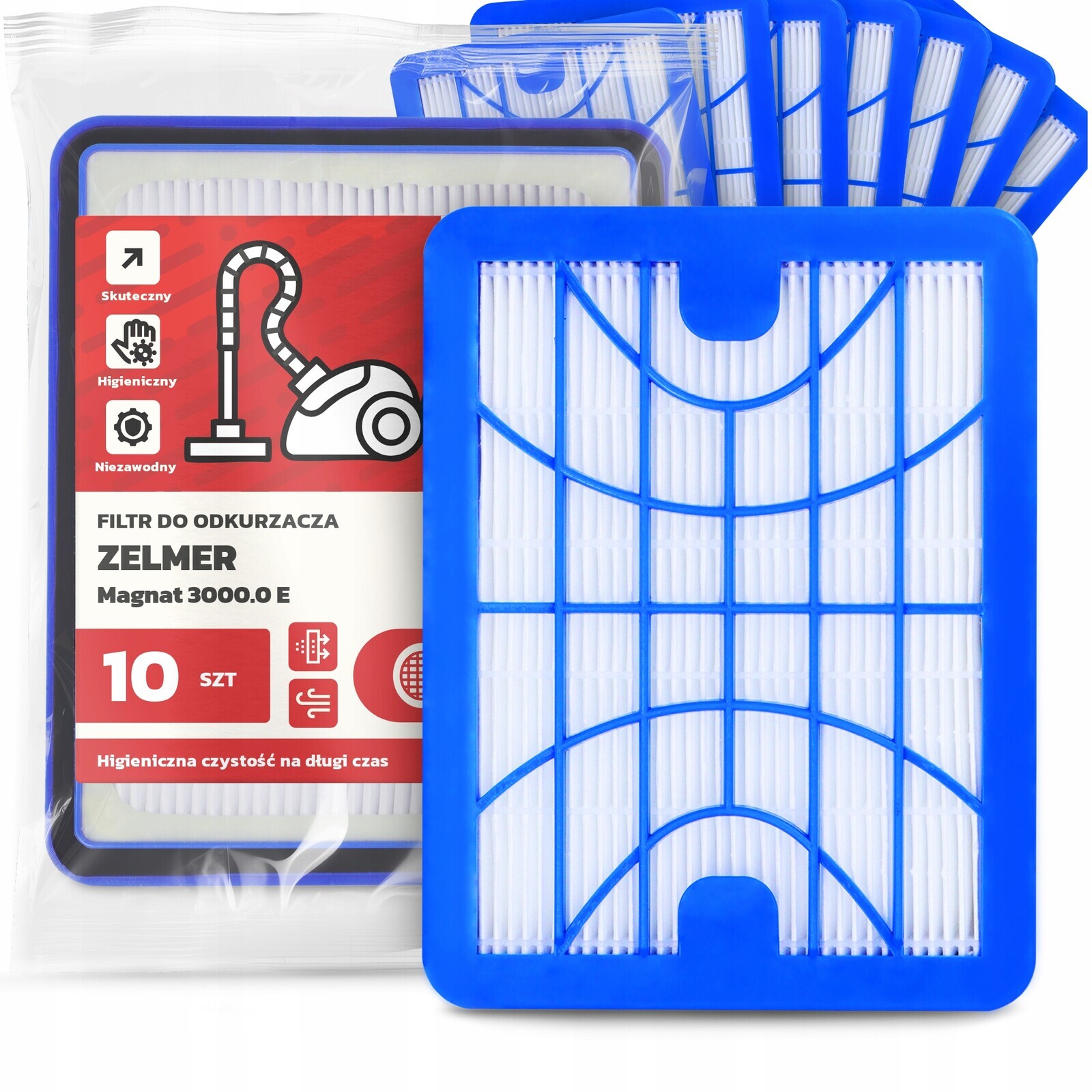 10x Vzduchový Filtr Pro Vysavač Zelmer Magnat 3000.0 E Hepa Výkonný Em-w
