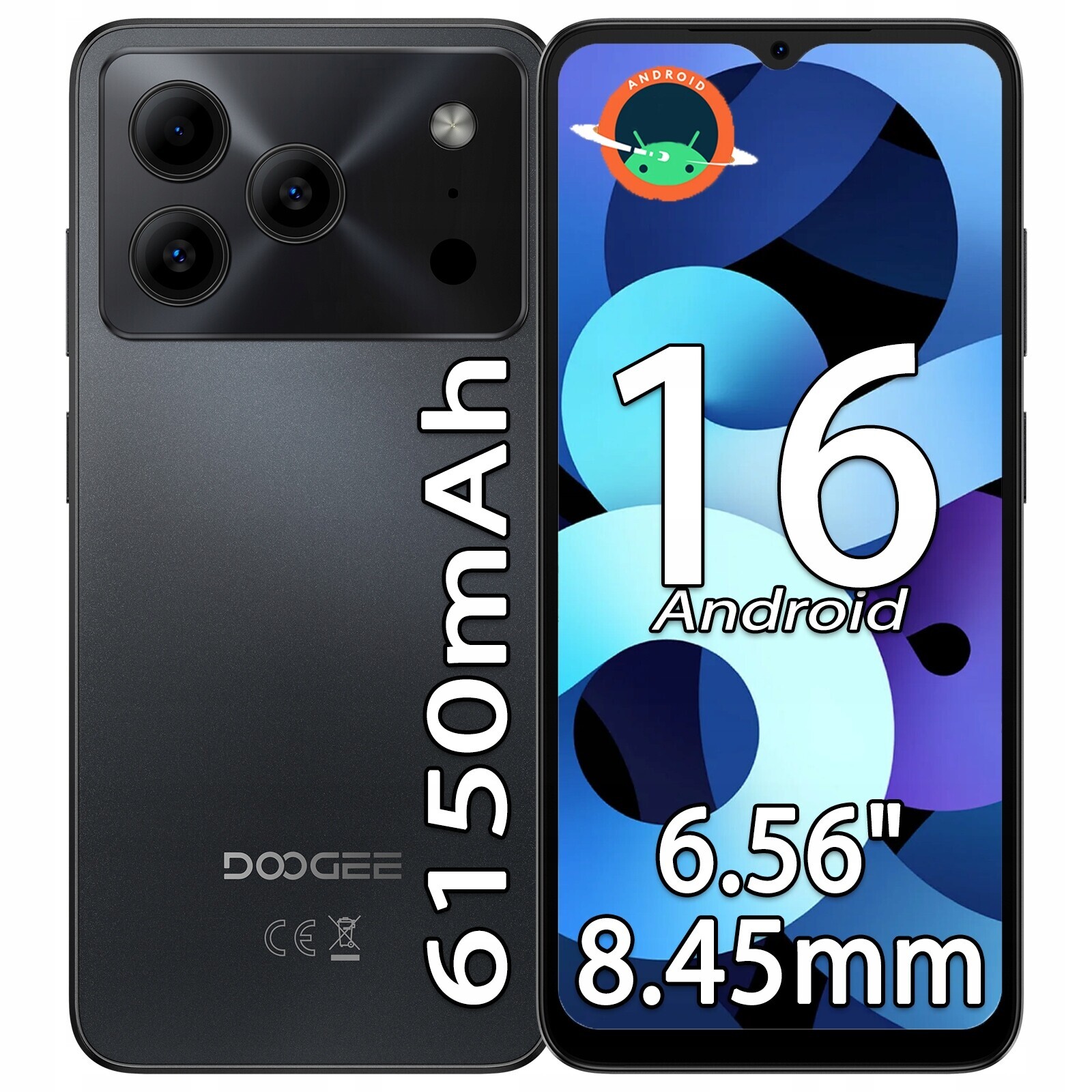 Chytrý telefon Doogee Note56 Android16 6150mAh 6,56”HD+90Hz Ips 24+64GB/OTG/8MP