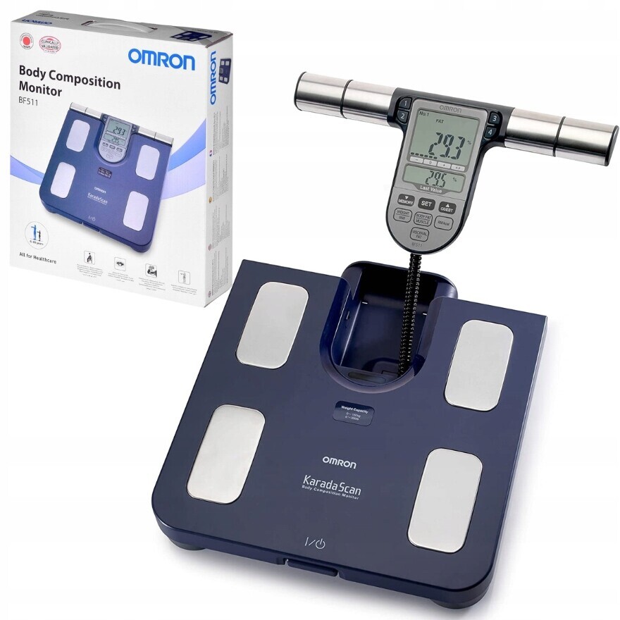 Analytická Koupelnová Váha Analyzátor Složení Těla Bia Omron, 8 Senzorů