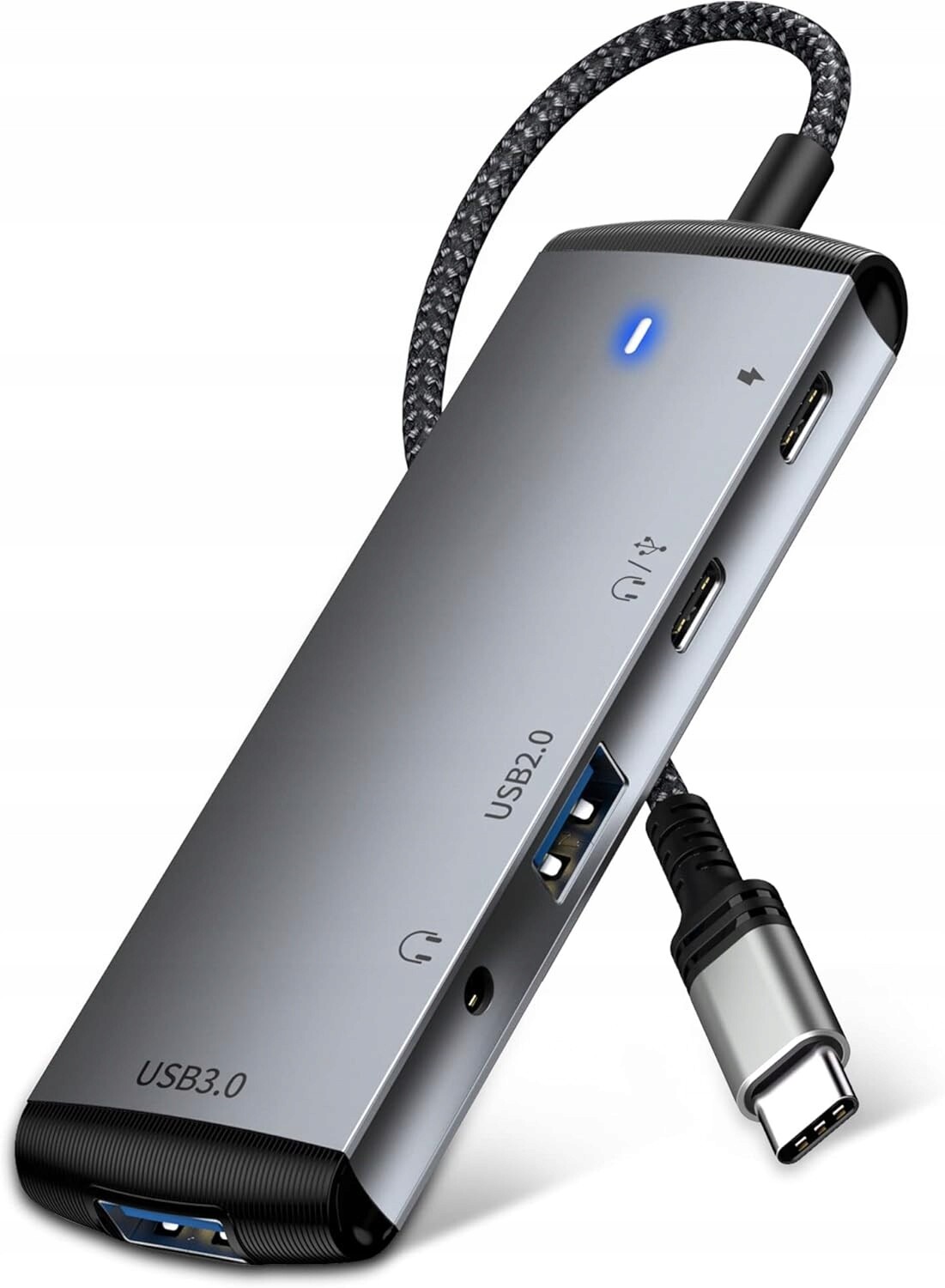 Usb-c Hub Adapter 5v1 Aux 3,5 mm 2xUSB-C 2xUSB-A Rozbočovač