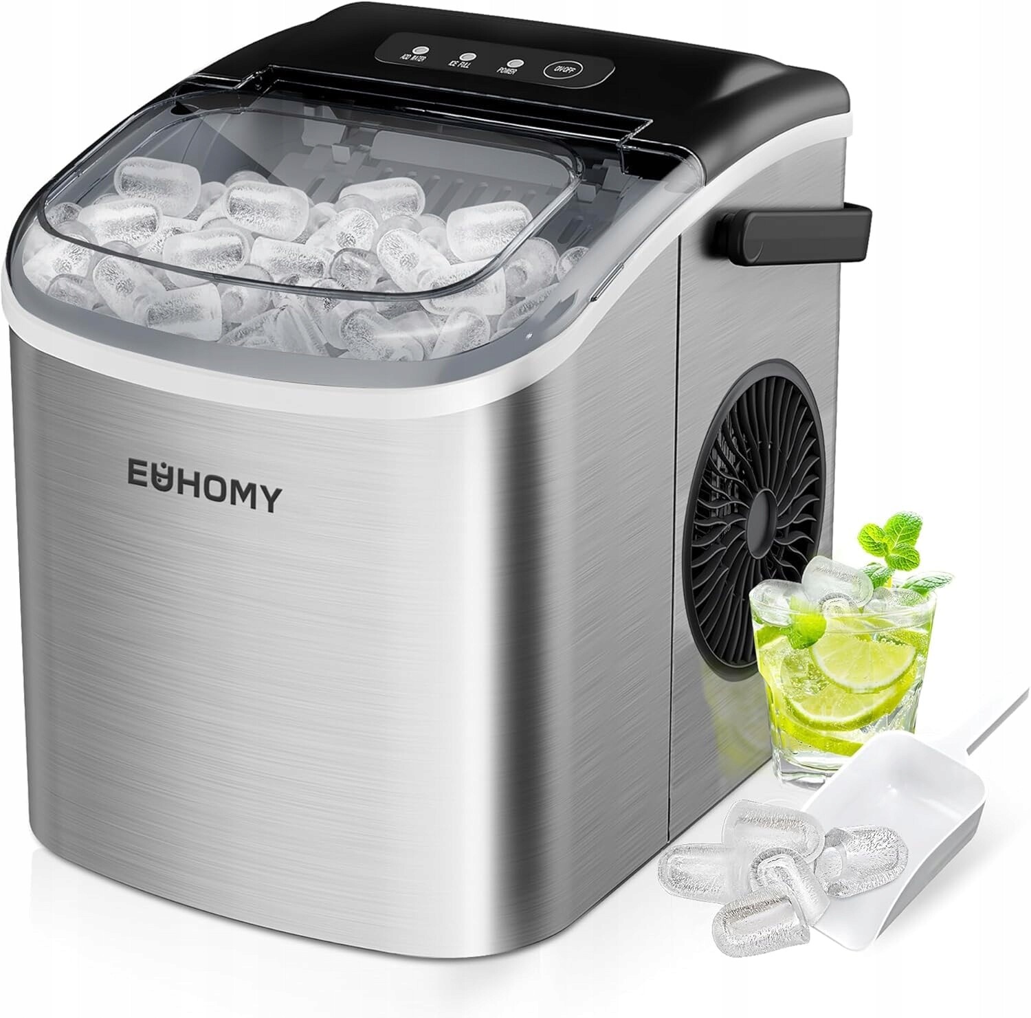 Kompaktní výrobník ledu Euhomy EU-IM06S stříbrný 90 W