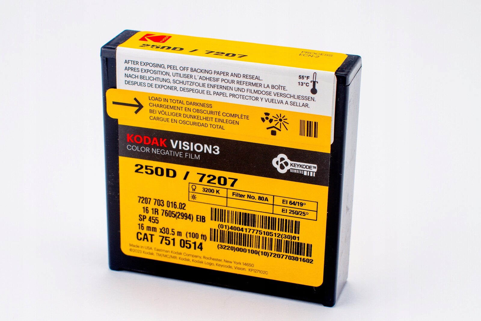 Film pro kameru 16 mm Kodak Vison 3 7207 250D Ahu barevný negativní ECN-2
