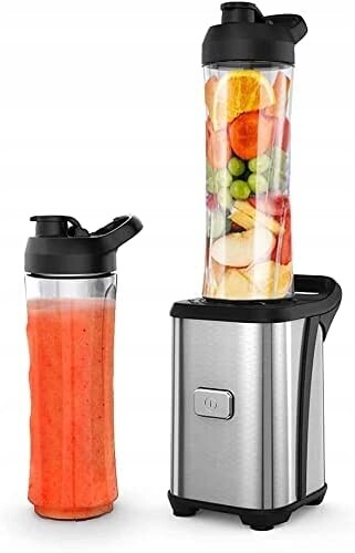 Kalichový mixér dvě lahve Homgeek 350 W, stříbrná/šedá barva