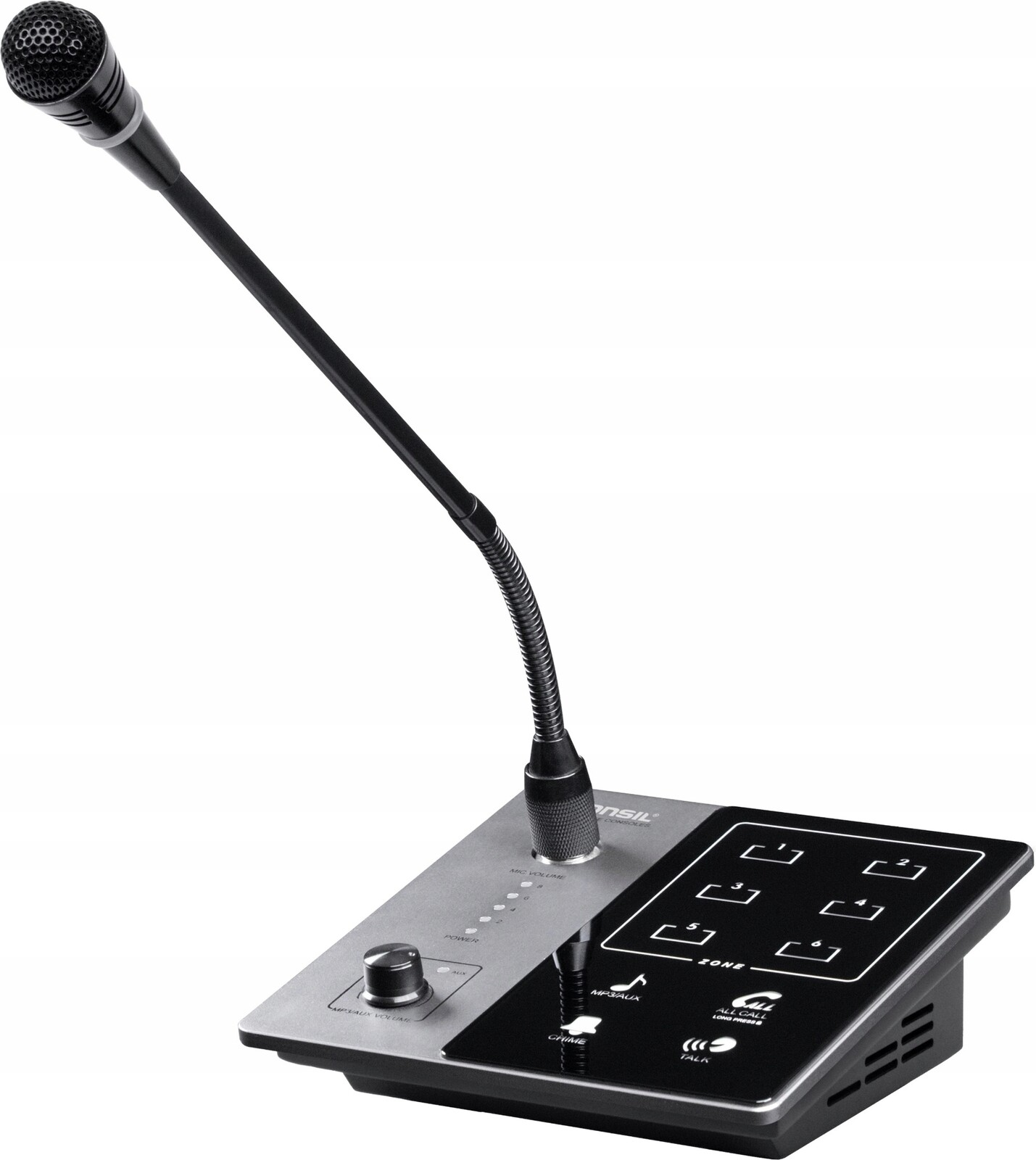 Profesionální zónový mikrofon Tonsil WLA80M pro Pa systém RJ-45 6 zón