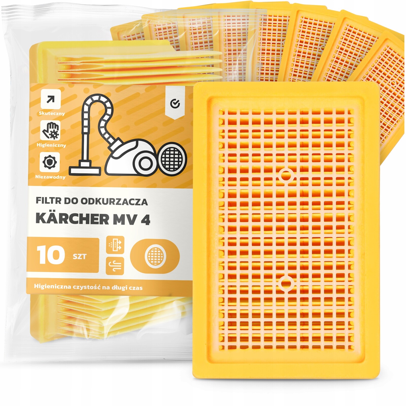 10 x Filtr Pro Vysavač Kärcher MV 4 Vzduchu Vstupní plochý Filtry Em-w