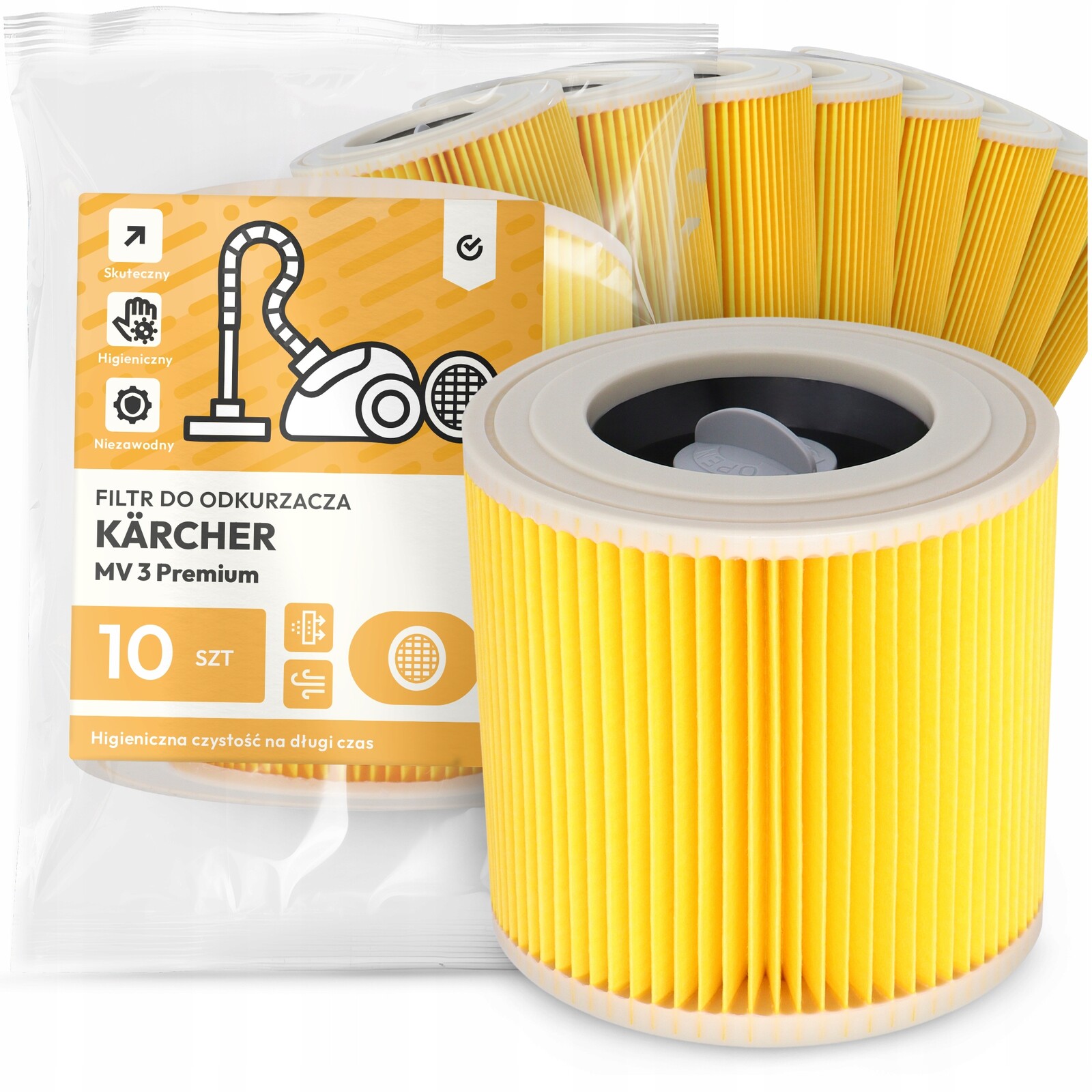 10 x Filtr Pro Vysavač Kärcher MV 3 Premium Vzduch Výkonný Filtry Em-w