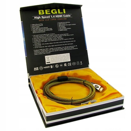 Kabel Hdmi Hdmi Gold GC-HD-1003S 1 m 4K Vysoká Kvalita Opleteného Kabelu