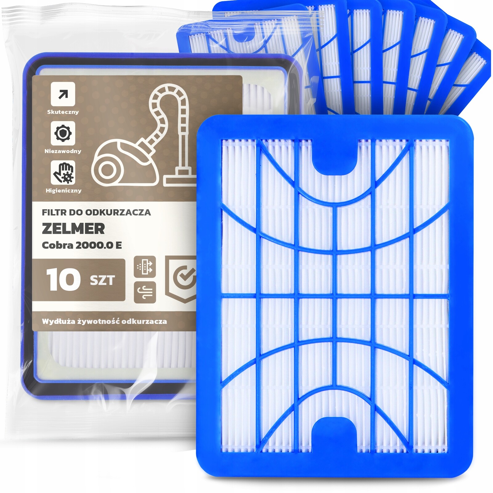 10 x Vzduchový Filtr Pro Vysavač Zelmer Cobra 2000.0 E Hepa Výkonný Em-w