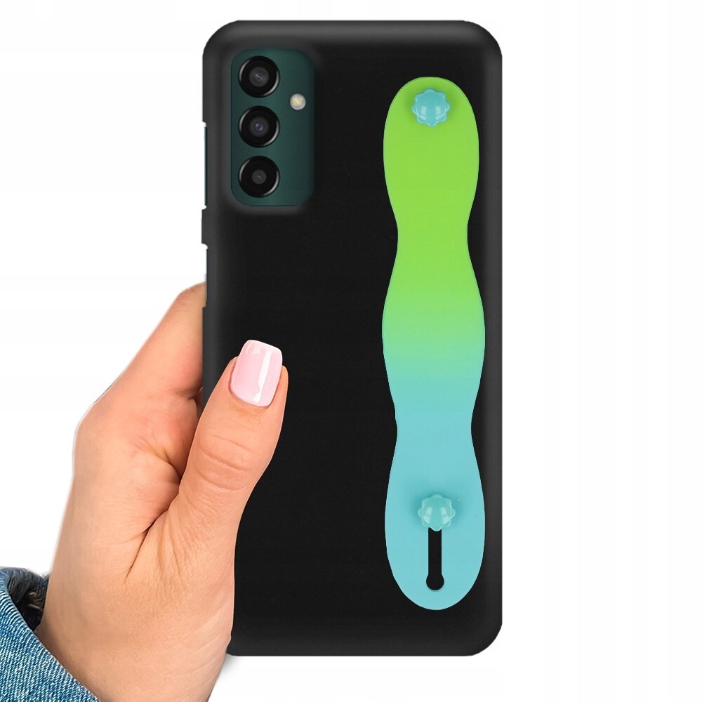 Pouzdro Matné Černé pro Samsung M23 5G s Páskem Ombre Zelené Smooth Uchyt