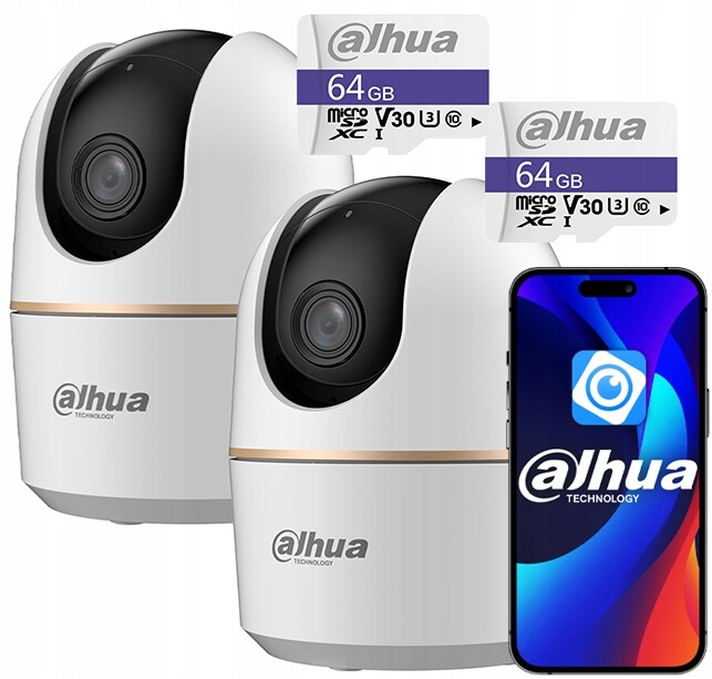 Dvě 5Mpx WiFi kamery Dahua Otočné vnitřní audio chůvičky Hero H5A 64GB