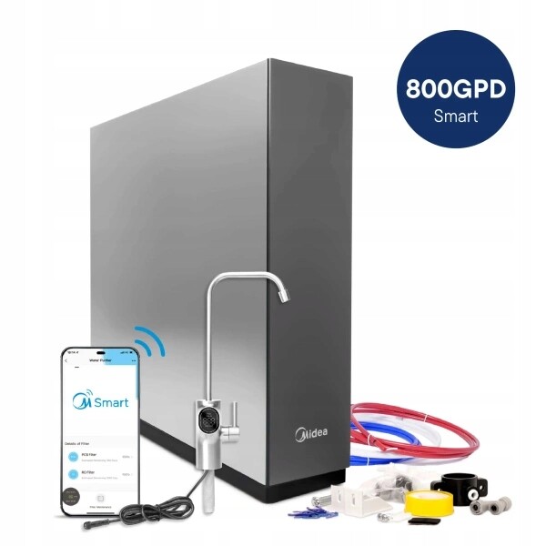 Midea osmoza 800GPD s WiFi aplikací a elektronickým kohoutkem
